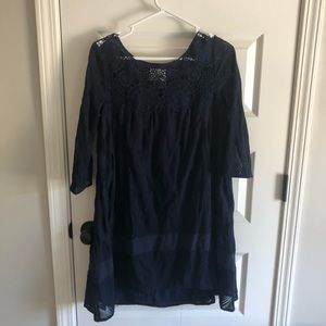Navy lace detail dress
